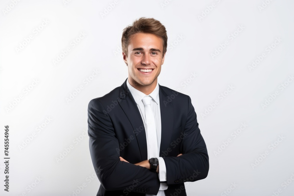 Portrait of a happy young business man, isolated on white background Portrait of a happy young business man, isolated on white background