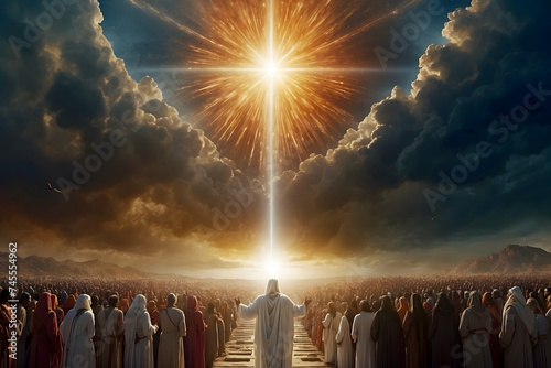Resurrection of Jesus and rises to heaven photo
