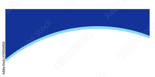 Separator shape for website. Curve Lines and Wave divider for Top or Bottom Page. Frame of header with two blue colors photo