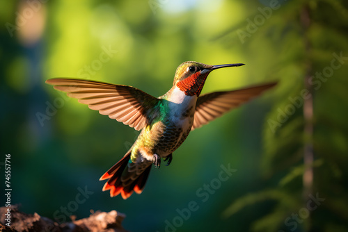Radiant Hummingbird's Spectacular Flight: A Profound Manifestation of Nature's Wonder © Leonard