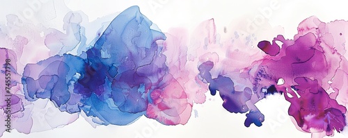 Artistic watercolors blending hues in soft washes dreamy landscapes and abstract forms photo