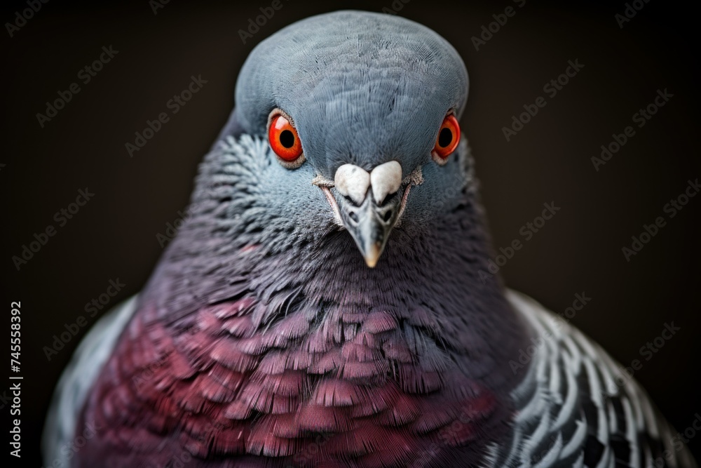 Naklejka premium Urban Pigeon bird. Wild animal gray. Generate Ai