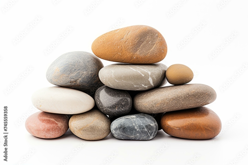 Rounded River stones pile. Spa mineral wet. Generate Ai Rounded River stones pile. Spa mineral wet. Generate Ai