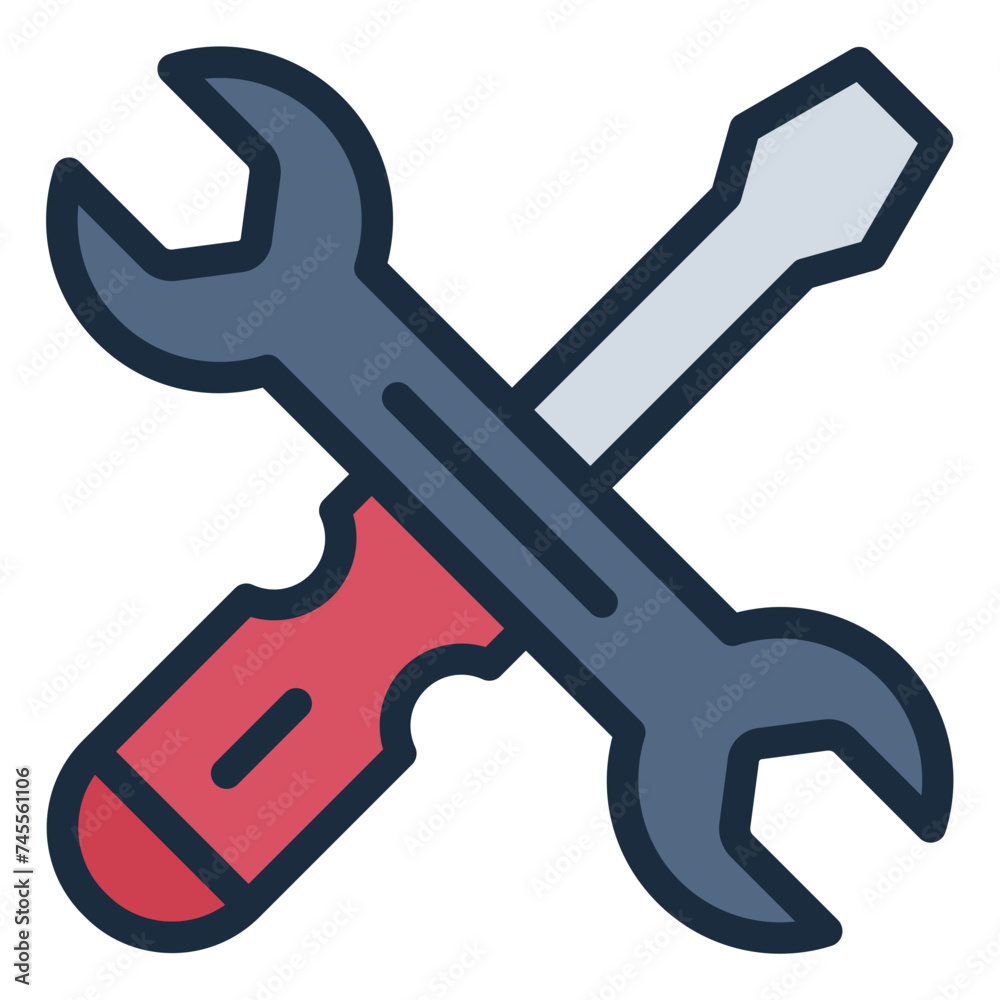 Tools screwdriver and wrench icon Tools screwdriver and wrench icon