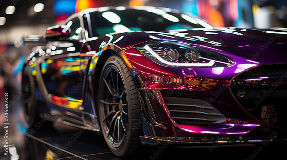 Racing Sports Car Designs for Fast and Furious Transport with Classic Red Hot Engine Technology, generative AI