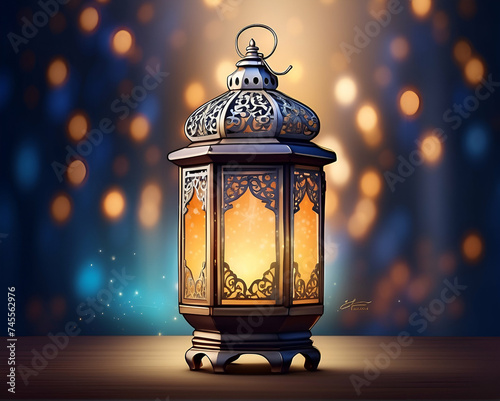 A magnificently intricate Islamic lantern design for the celebration of Ramadan