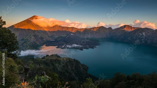 Mount Rinjani is the second highest volcano in Indonesia, second only to Mount Kerinci on Sumatra, and it dominates the landscape of the relatively small island of Lombok photo