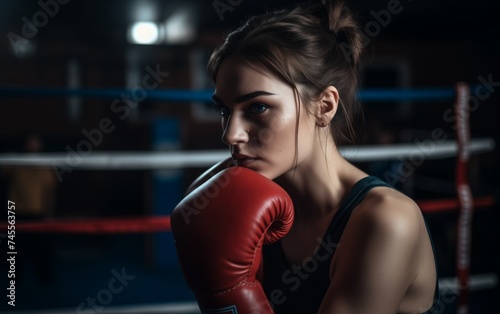girl boxer in the ring 
