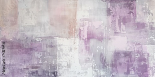 Abstract Painting in Purple and White