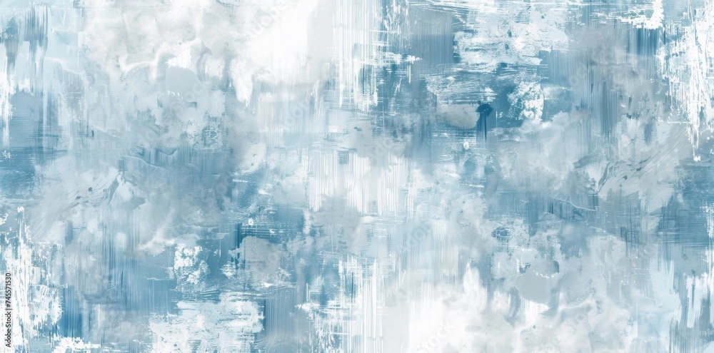 Elegant Blue and White Abstract Painting