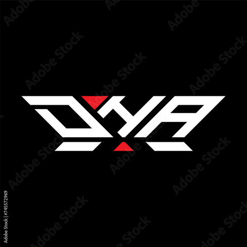 DHA letter logo vector design, DHA simple and modern logo. DHA luxurious alphabet design  