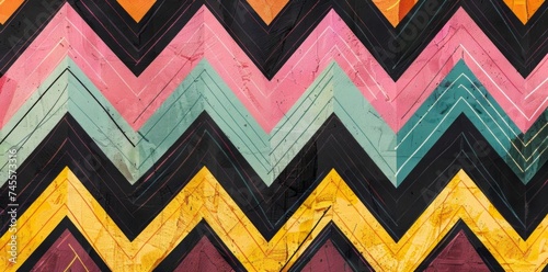 Vibrant Chevroned Wood Pattern photo