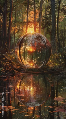 Glass Sphere in Forest