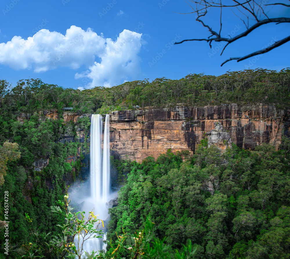 Beautiful flowing River in Fitzroy water Falls in Bowral NSW Australia beautiful colourful cloudy skies lovely waterfalls Beautiful flowing River in Fitzroy water Falls in Bowral NSW Australia beautiful colourful cloudy skies lovely waterfalls