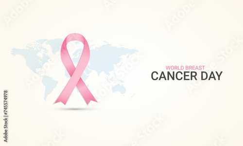 World breast cancer awareness and prevention day. Breast cancer awareness month. 3D Illustration