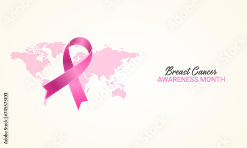 World breast cancer awareness and prevention day. Breast cancer awareness month. 3D Illustration