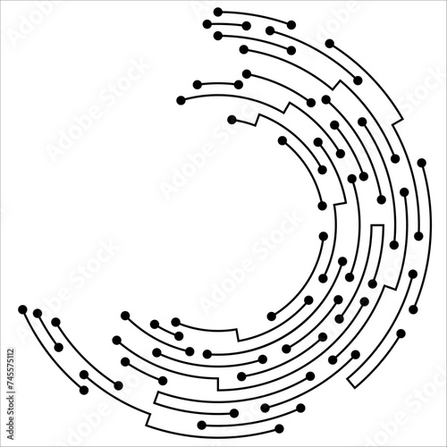 Technology circuit board circle background