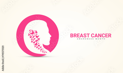 World breast cancer awareness and prevention day. Breast cancer awareness month. 3D Illustration