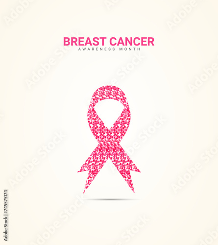 World breast cancer awareness and prevention day. Breast cancer awareness month. 3D Illustration