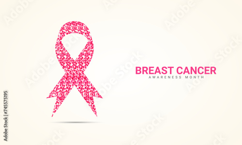 World breast cancer awareness and prevention day. Breast cancer awareness month. 3D Illustration