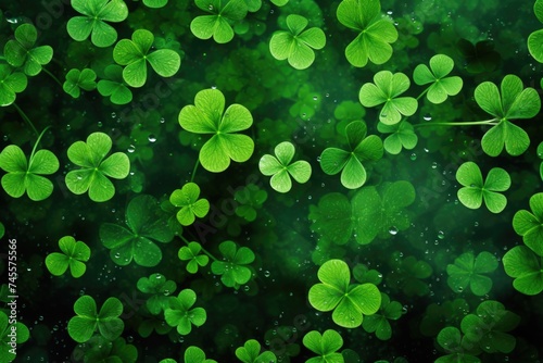 Full frame background of clover leaves. Nature and luck concept.