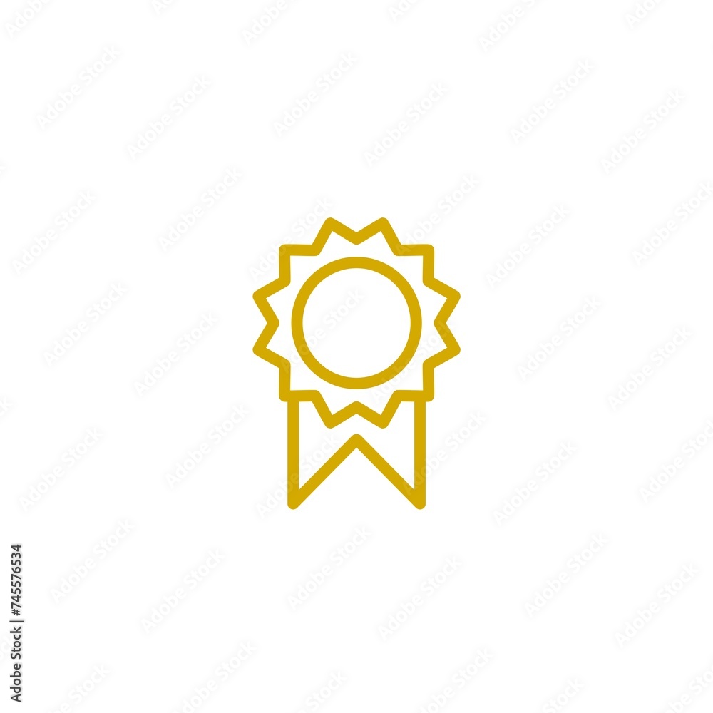  Golden badge icon isolated on white background