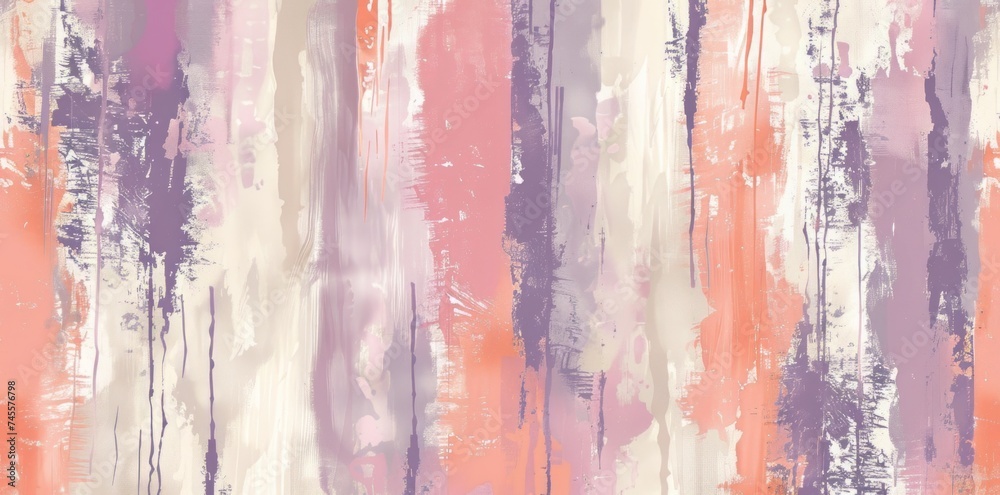 Elegant Pink and Purple Stripes Abstract Painting