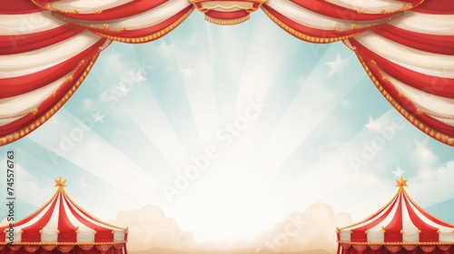 Circus or Carnival Frame Background , Circus Tent Background with copy space