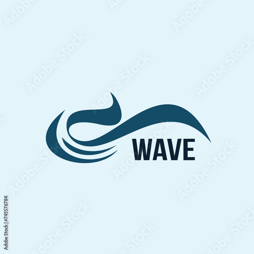 Wave logo with a simple and abstract design concept