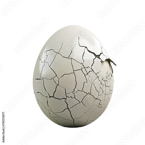 A cracked egg isolated on transparent background  png