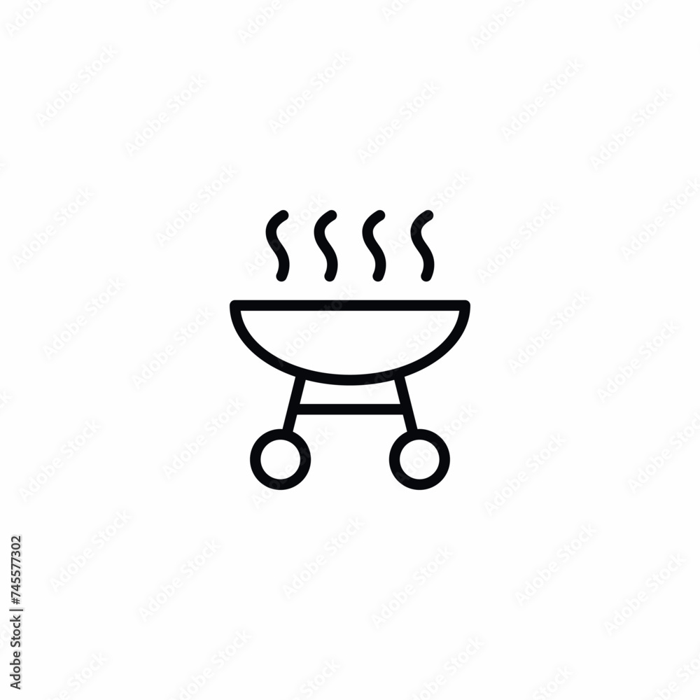 Barbecue On Wheels Vector Icon Sign Symbol Barbecue On Wheels Vector Icon Sign Symbol