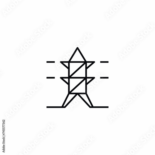 Electric Tower Electricity Vector Icon Sign Symbol