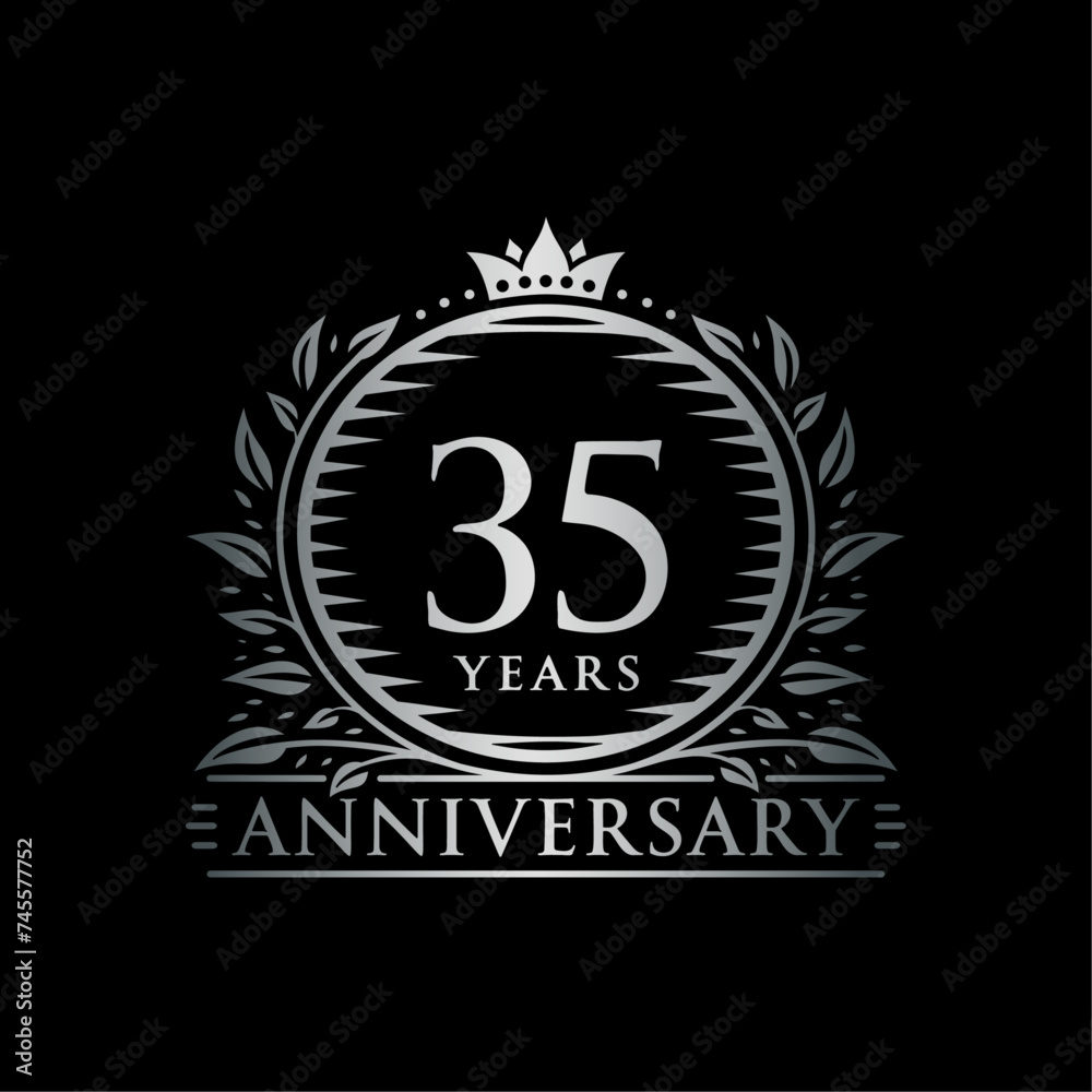 Fototapeta premium 35 years celebrating anniversary design template. 35th anniversary logo. Vector and illustration.