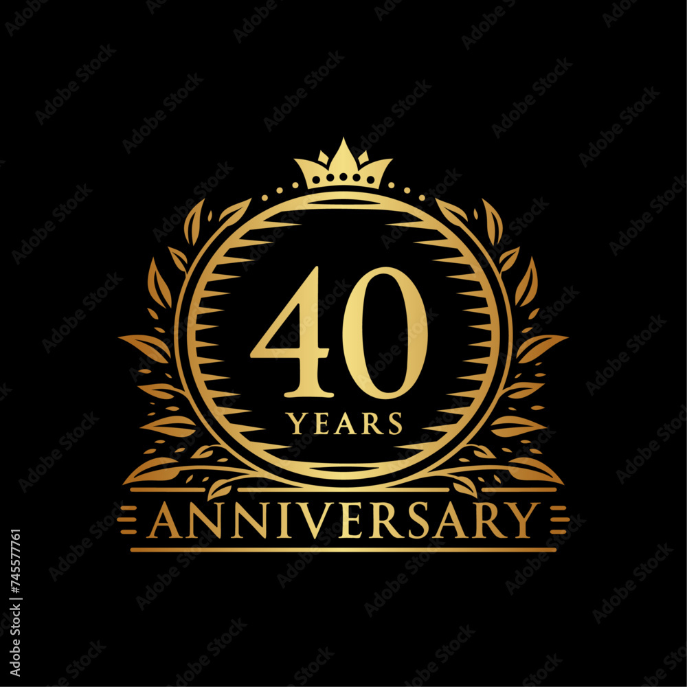 Fototapeta premium 40 years celebrating anniversary design template. 40th anniversary logo. Vector and illustration.