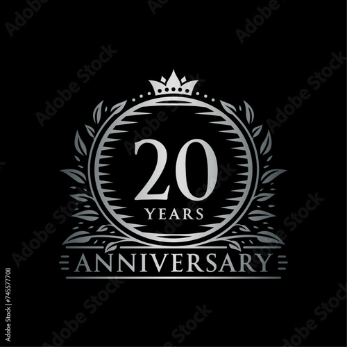 20 years celebrating anniversary design template. 20th anniversary logo. Vector and illustration.
