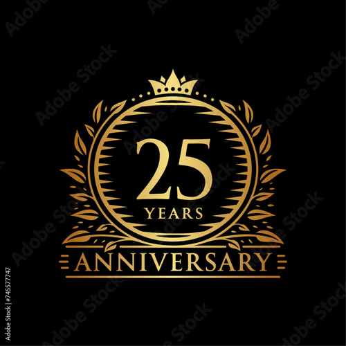 25 years celebrating anniversary design template. 25th anniversary logo. Vector and illustration. photo