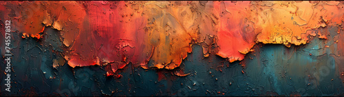 Abstract Painting Featuring Orange and Red Hues
