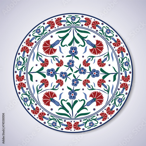 Tulip Turkish Decorative Pattern Vector