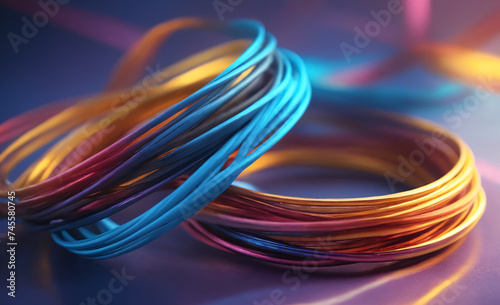 Abstract wide curved colorful background