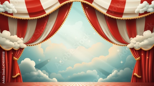 Circus or Carnival Frame Background , Circus Tent Background with copy space