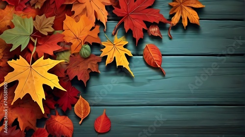 Autumn Leaves Colourful Background ,Generative AI