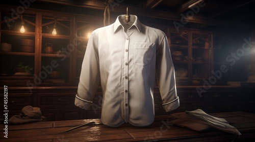 A button-up shirt with a subtle sheen, catching the light in all the right places