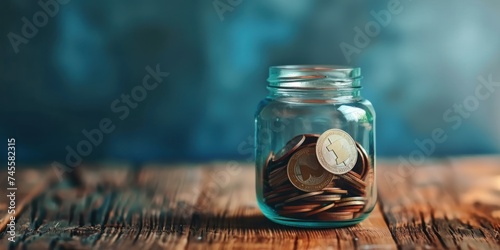jar of coins money investment concept 