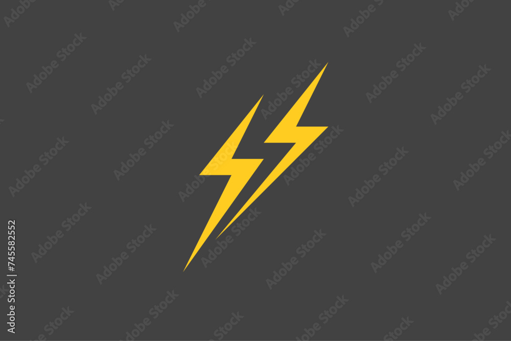 Illustration vector graphic of yellow thunder. Good for logo Illustration vector graphic of yellow thunder. Good for logo