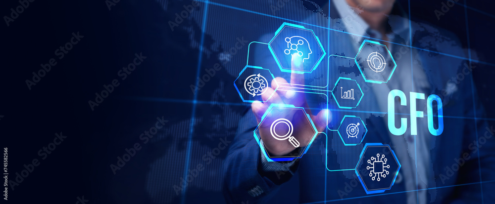 CFO - digital technology concept. Business, Technology, Internet and network concept. CFO - digital technology concept. Business, Technology, Internet and network concept.