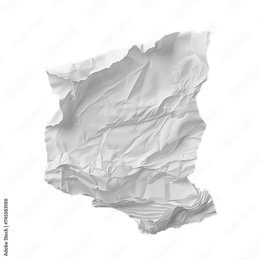 crumpled paper isolated on transparent bzckground