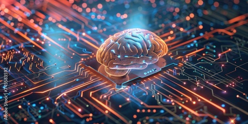 AI brain technology background 