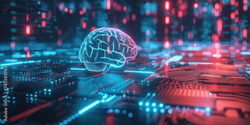 AI brain technology background 