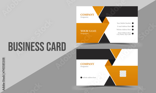 Professional elegant corporate minimal visiting card design. Modern simple clean abstract business card design layout.