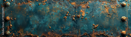 Rusted Metal Surface With Rivets photo